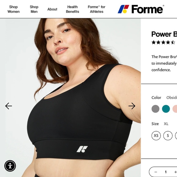 **NEW** Forme Power Bra size XL Black - Picture 6 of 7